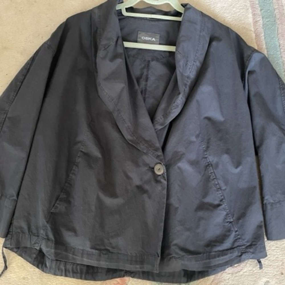 Oska Steel Gray Cotton Box Jacket Oska Size 2 U.S. 8-12 Price Drop